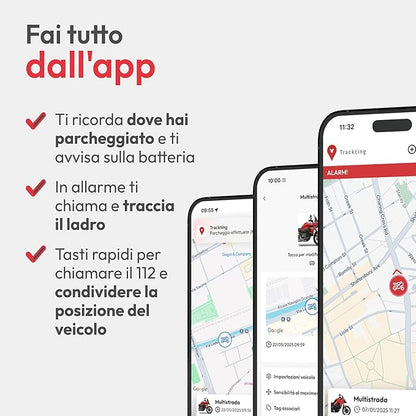 Trackting SMART V3 Italia - Antifurto GPS localizzatore per Auto e Moto - SIM integrata Senza Canone