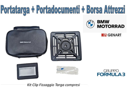Porta Targa Moto + Borsa attrezzi + Porta documenti , libretto BMW MOTORRAD
