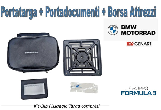Porta Targa Moto + Borsa attrezzi + Porta documenti , libretto BMW MOTORRAD